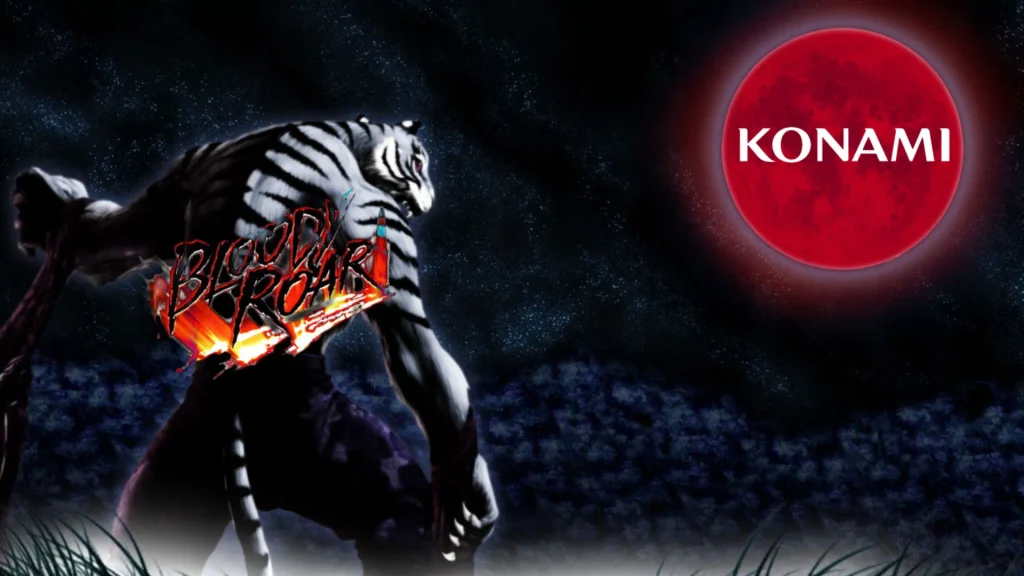 bloody roar poster  with konami logo behind Gado