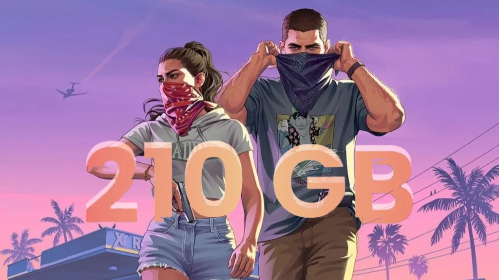 gta 6 cover of  jason and lucia with game size