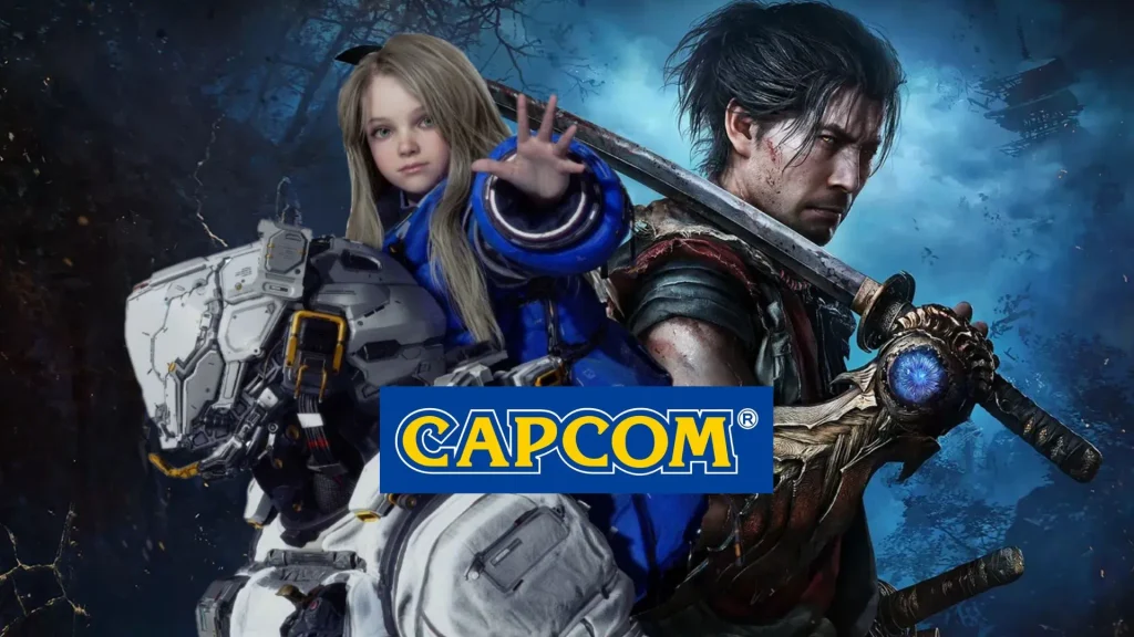 diana pragmata dan onimusha way of the sword poster edited together with capcom logo